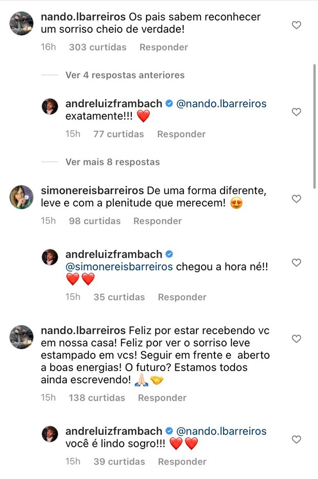 André Luiz Frambach é aprovado pelos pais de Duda Reis (Foto: Reprodução / Instagram)