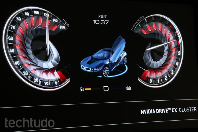 Drive CX é equipado com o Tegra X1 e transmite imagens em alta resolução para múltiplas telas (Foto: Isadora Díaz/TechTudo)