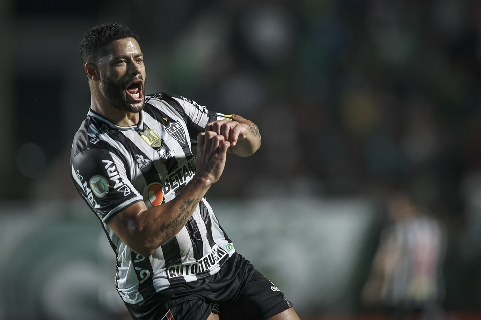 Hulk comemora mais um gol com a camisa do Atlético-MG — Foto: Pedro Souza/Atlético-MG 