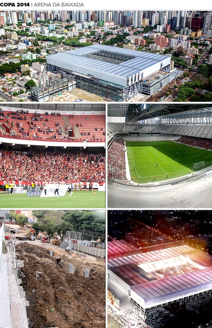 Mosaico estádio Arena da Baixada Copa 2014 (Foto: Editoria de Arte)