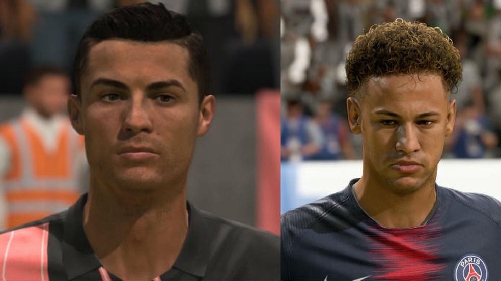FIFA 20 (esquerda) traz maior variedade de expressões faciais em relação a FIFA 19 (direita) — Foto: Reprodução/TechTudo