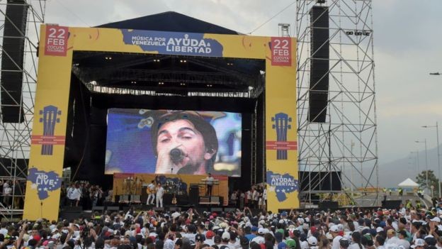A Silvercorp fez parte da segurança do festival o Venezuela Aid Live, na fronteira colombiana. (Foto: Getty Images via BBC News)