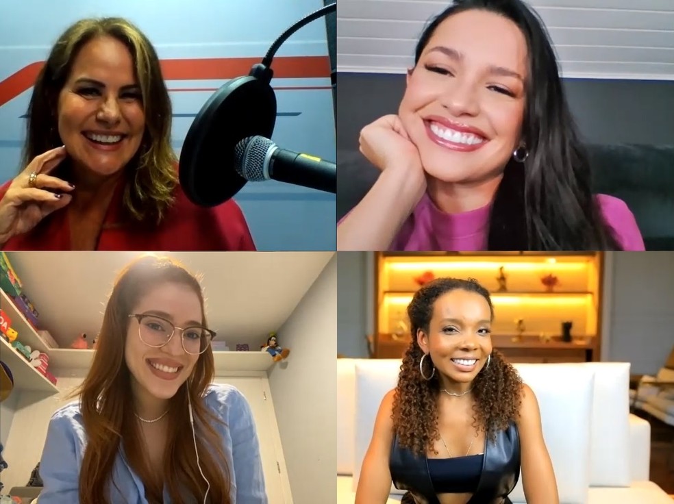 "Ou estou trabalhando ou sou tímida ou os homens não chegam", diz Juliette sobre romances em conversa ao lado de Thelminha e Ana Clara — Foto: Divulgação