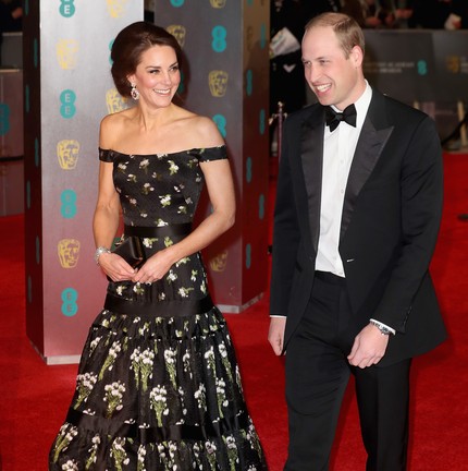 Kate e William no BAFTA em 2017 — Foto: Getty Images