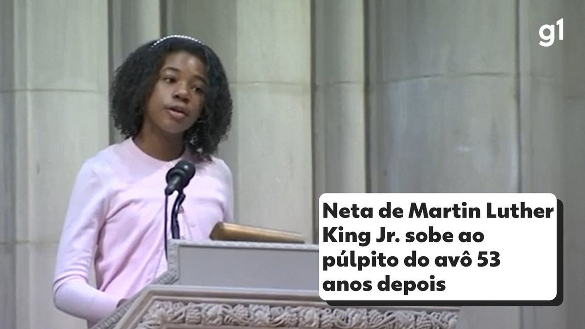 'Nossa geração vai acabar com o racismo', diz neta de Martin Luther King Jr. ao subir no púlpito do avô 50 anos depois