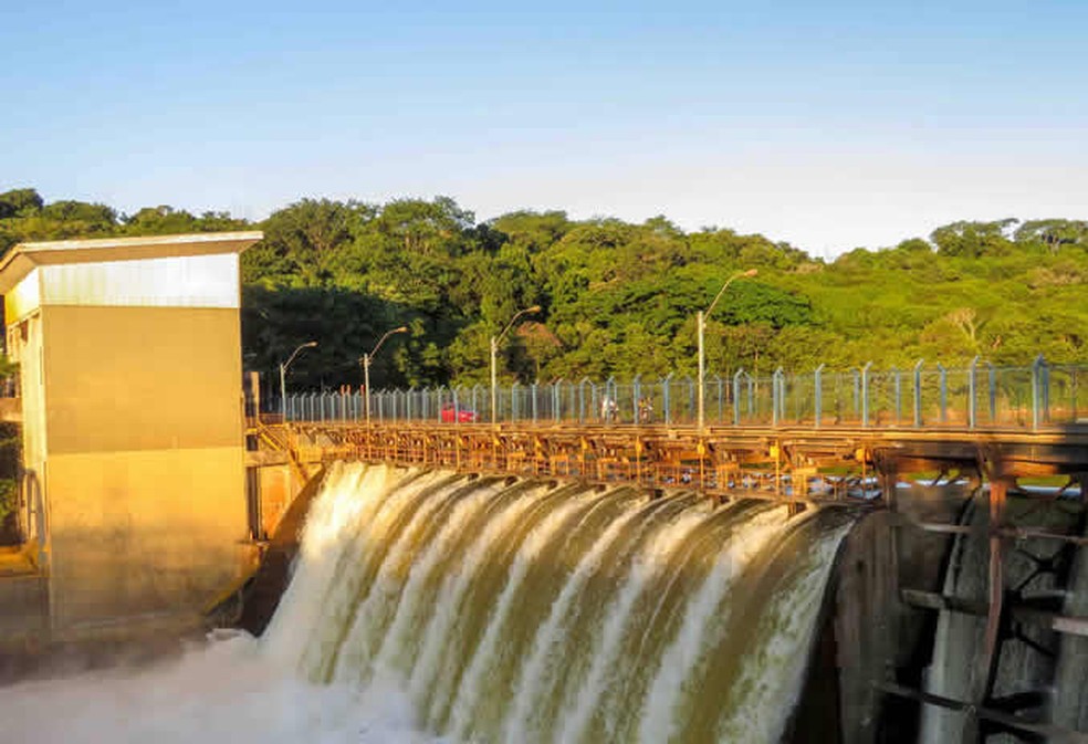 Represa do Rio Paranapanema, em Piraju (SP) — Foto: Prefeitura de Piraju/Divulgação
