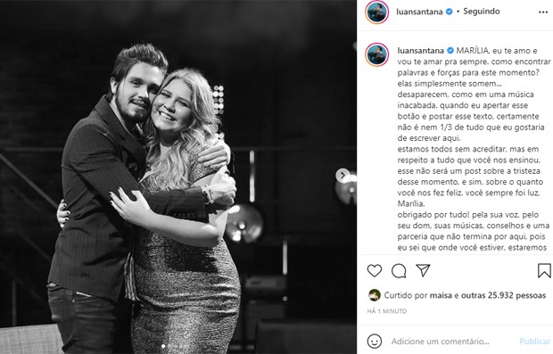 Luan Santana e Marília Mendonça (Foto: Reprodução/Instagram)
