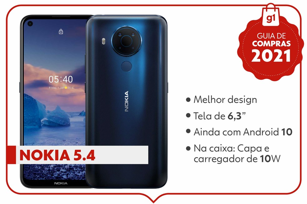 Ficha técnica: Nokia 5.4 — Foto: g1