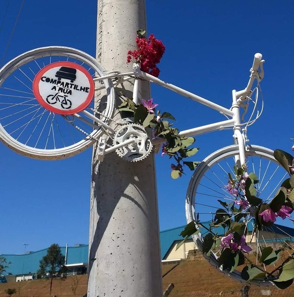 Grupo de ciclistas faz homenagens a ciclistas que morreram em acidentes em Jundiaí — Foto: Arquivo pessoal