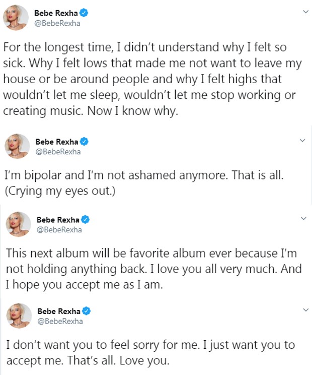 Bebe Rexha revela transtorno bipolar (Foto: Reprodução/Instagram)