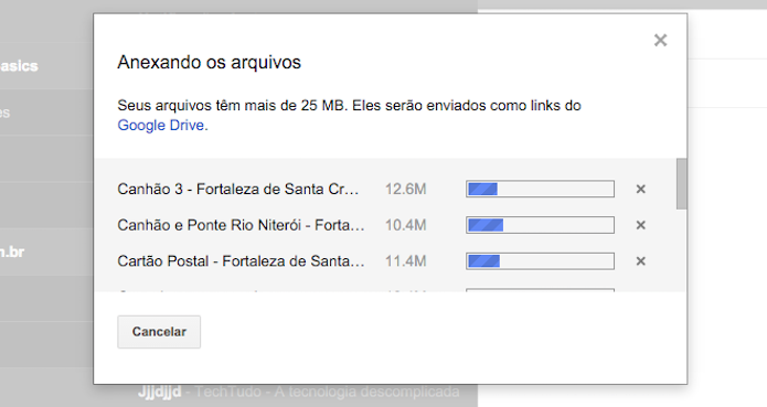 Criando links do Google Drive para arquivos com mais de 25 MB enviados pelo Gmail (Foto: Reprodução/Marvin Costa)