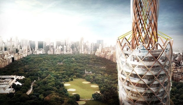 Maior torre de madeira do mundo é projetada para purificar lago no Central Park (Foto: Divulgação)