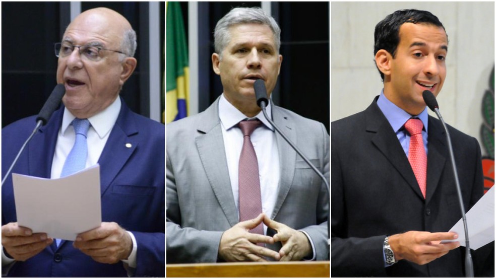 Arnaldo Jardim (Cidadania), Paulo Teixeira (PT) e Paulo Alexandre Barbosa (PSDB). — Foto: Divulgação