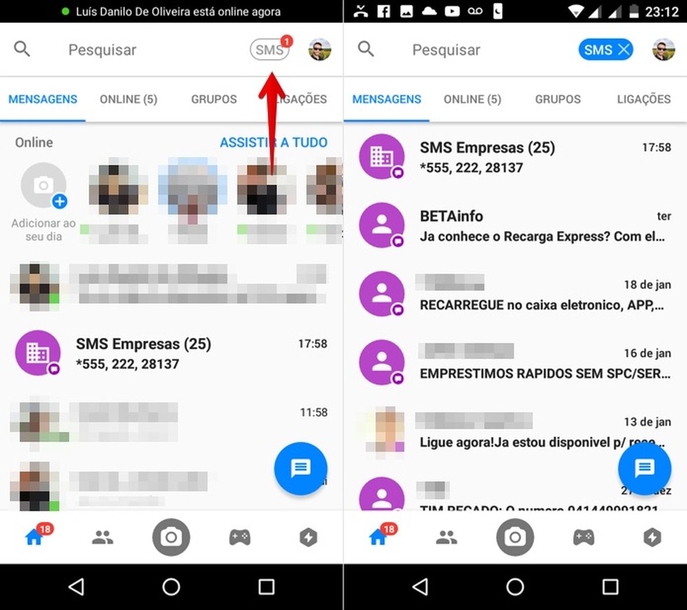 Como usar o Messenger para enviar e receber SMS no Android Redes