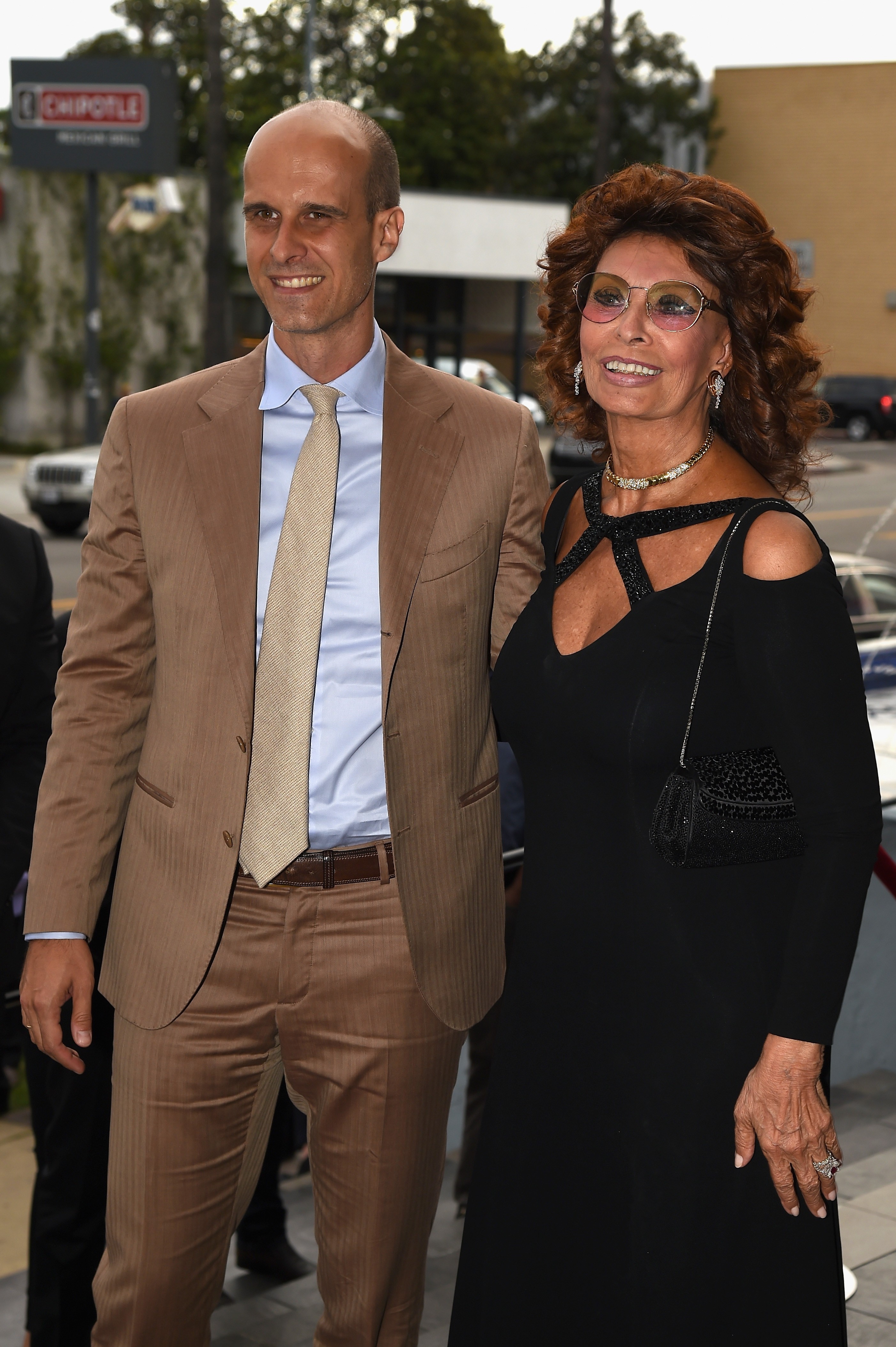 Sophia Loren e o filho Edoardo Ponti (Foto: Getty Images)