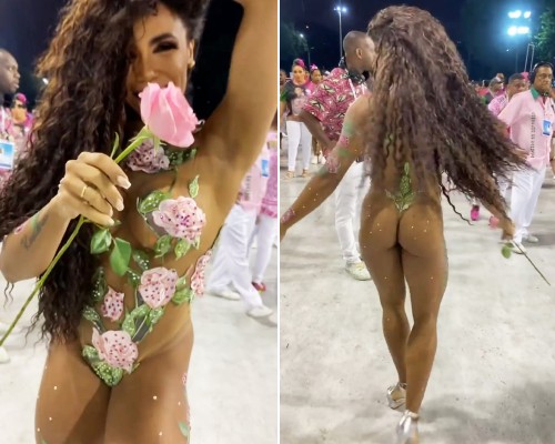 Rainha da Mangueira ousa com look transparente e faz homenagem a Cartola em ensaio: ‘As rosas de Cartola para vocês’