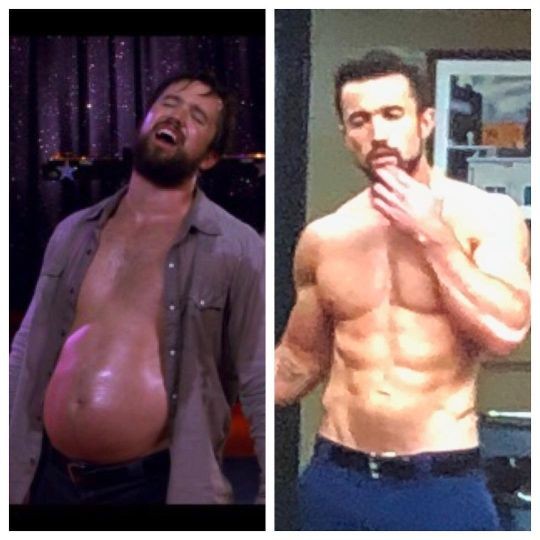 O antes e depois do ator Rob McElhenney  (Foto: Reprodução/Instagram)