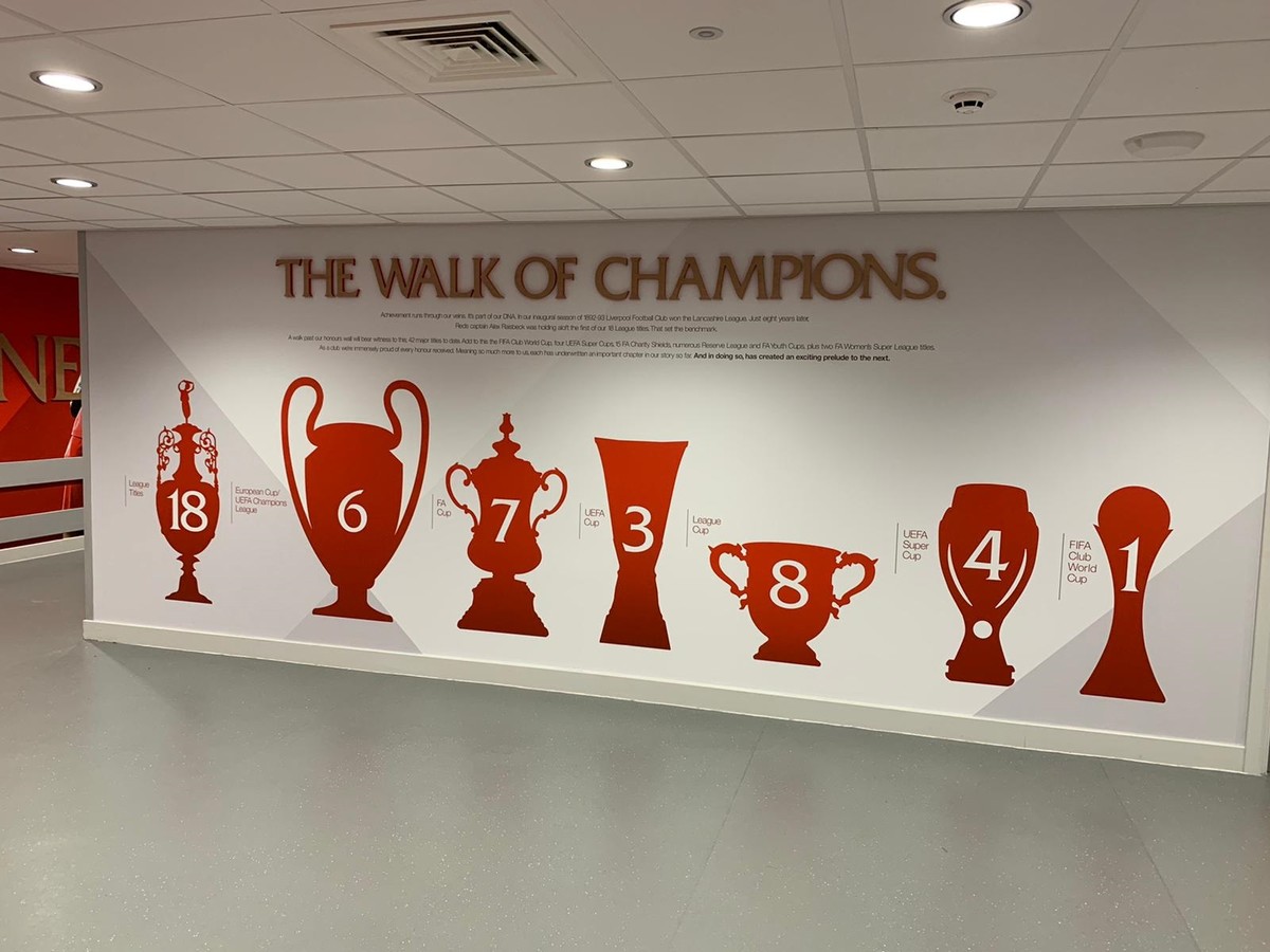 Liverpool inclui Mundial de Clubes no Champions Wall e no Walk of