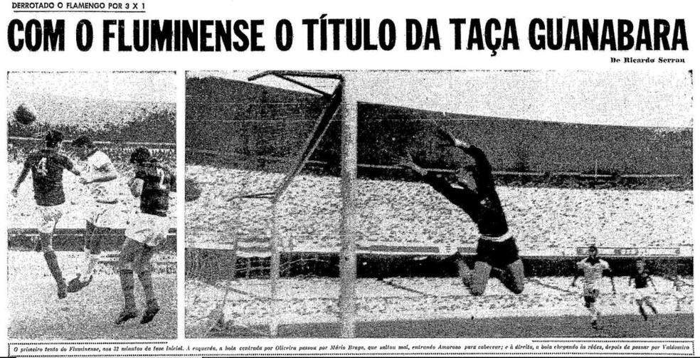Taça Guanabara tricolor nas páginas do jornal 