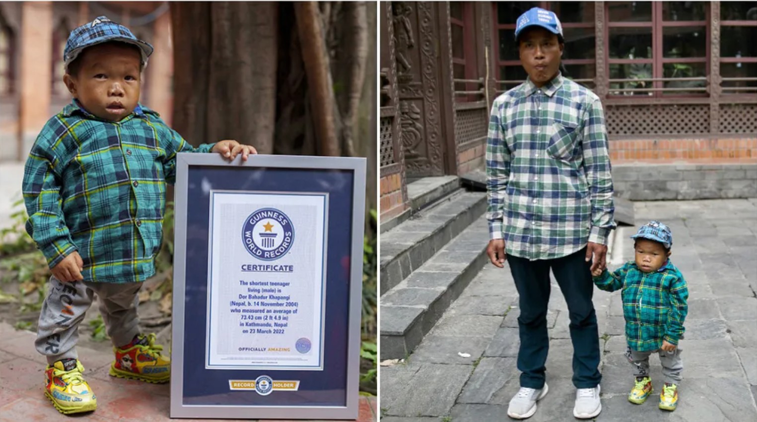 Com 73,4 cm, jovem do Nepal é o menor adolescente do mundo (Foto: Divulgação/ Guinness World Records)