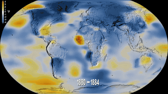 Durante décadas, a temperatura global global tem aumentado (Foto: Foto: NASA/NOAA)