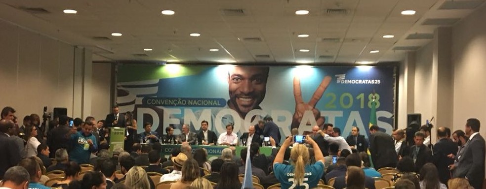 Convenção do Democratas em Brasília confirma apoio à pré-candidatura de Geraldo Alckmin (PSDB) (Foto: Fernanda Vivas/ TV Globo)