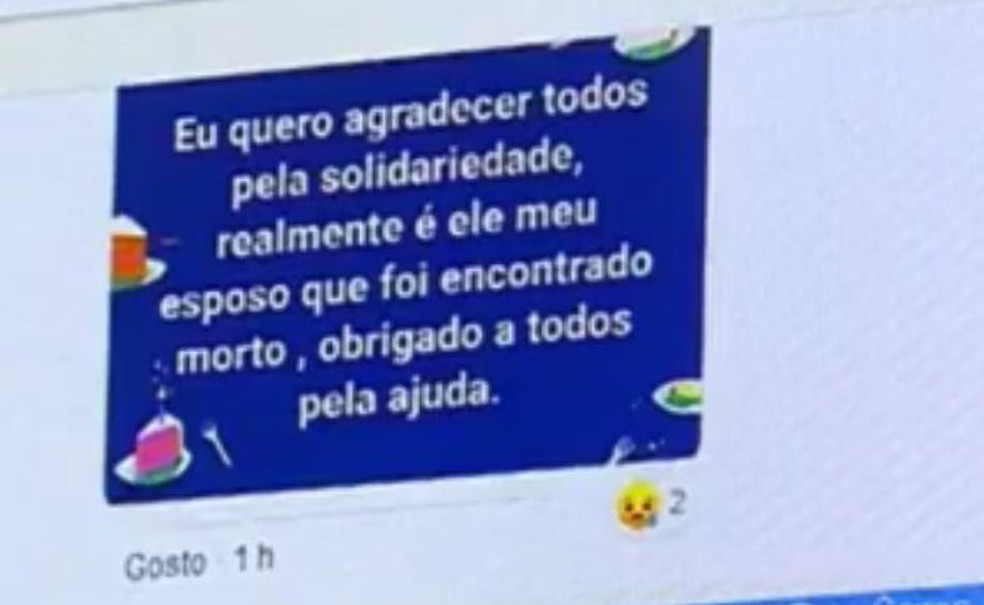 Nas redes sociais, Roseli agradeceu aos usuários pelos compartilhamentos e solidariedade — Foto: Arquivo pessoal
