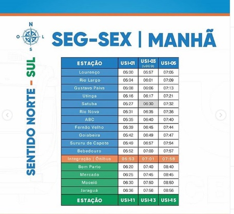 Nova grade horário de trens de Alagoas; de Lourenço de Albuquerque ao Jaraguá — Foto: Reprodução/Instagram