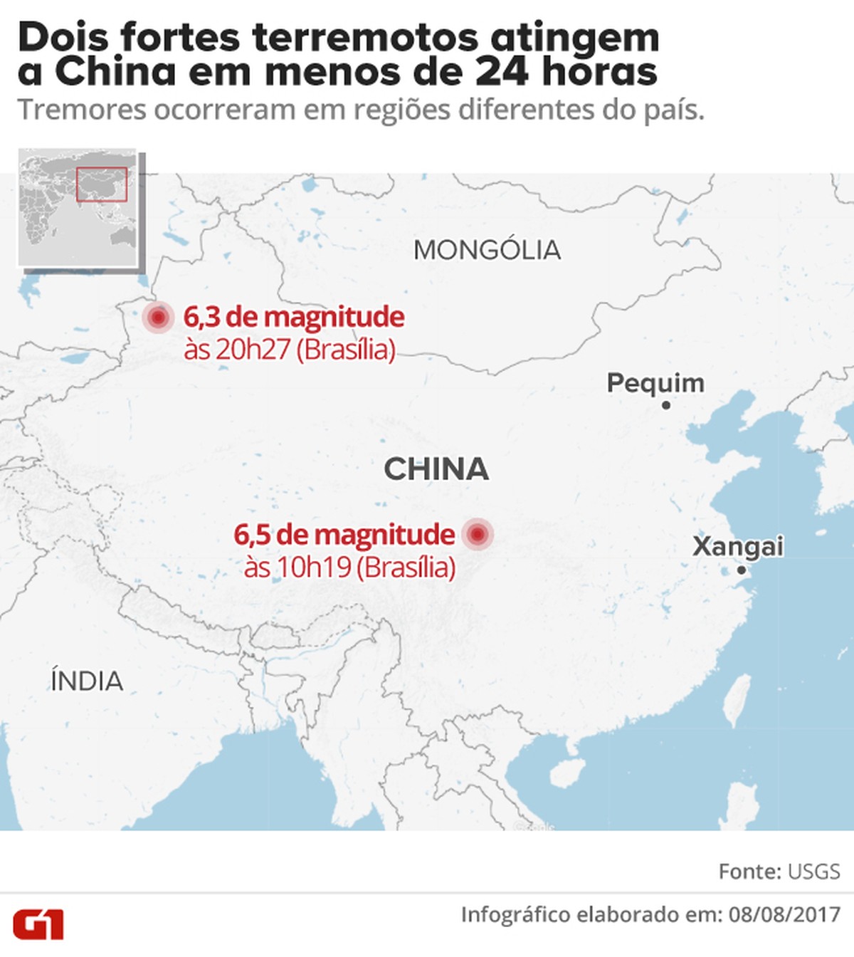 Novo terremoto atinge a China Mundo G1