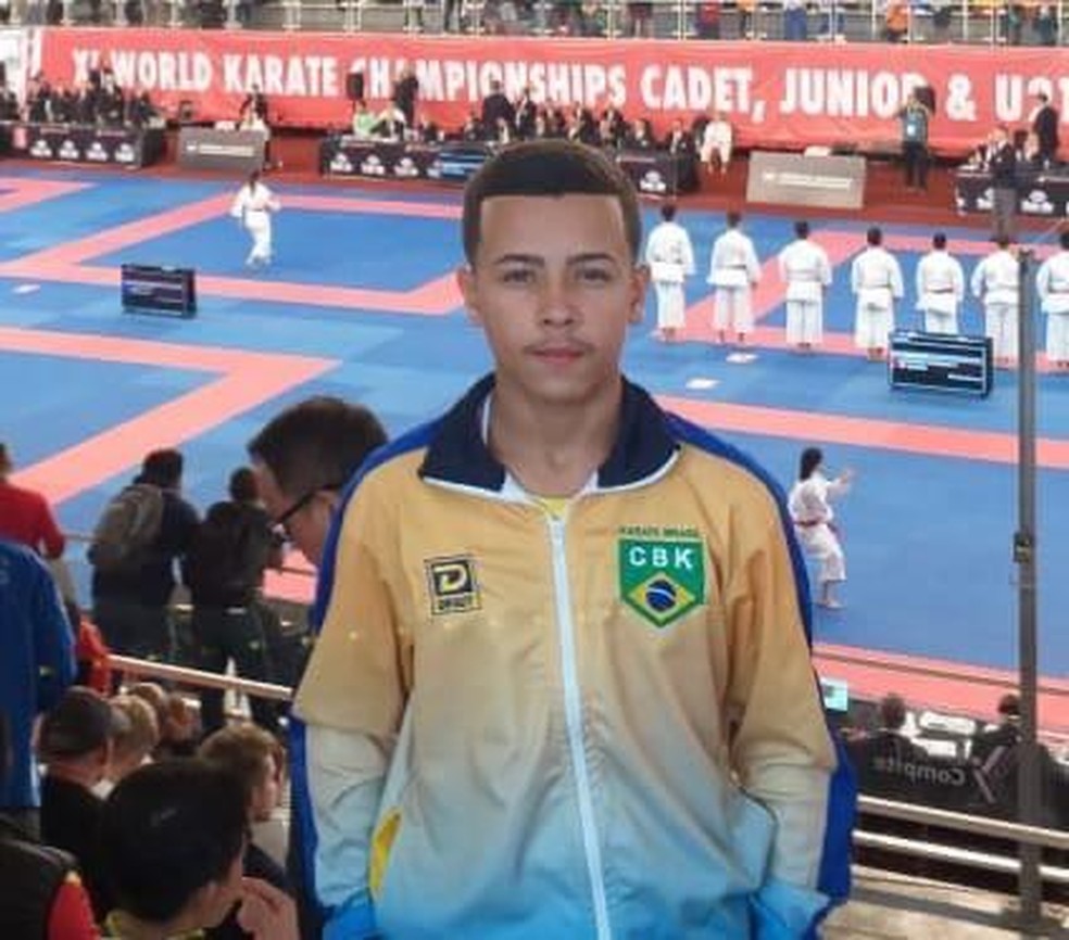 Júlio Garcia representa Mato Grosso do Sul e o Brasil na categoria kata cadet até 15 anos — Foto: Confederação Brasileira de Karatê/Divulgação