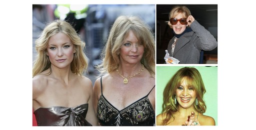 Kate Hudson e a mãe, Goldie Hawn; Goldie Hawn aos 25 anos; Kate Hudson aos 23 anos