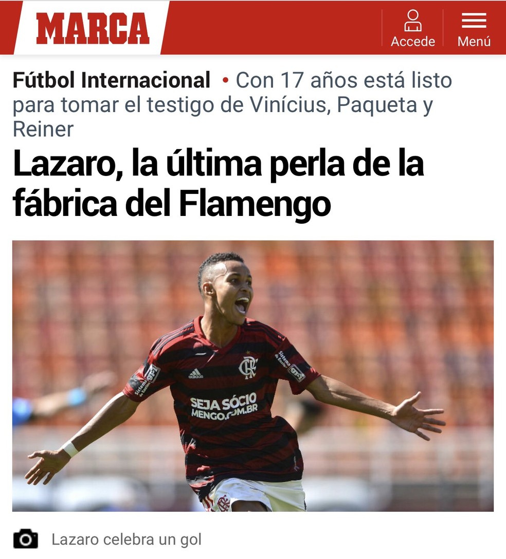 Lazaro foi destaque na Espanha e comparado a Vinícius, Paquetá e Reinier — Foto: Reprodução