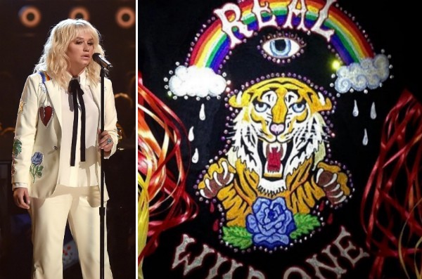 A cantora Kesha e sua jaqueta desaparecida (Foto: Getty Images/Instagram)