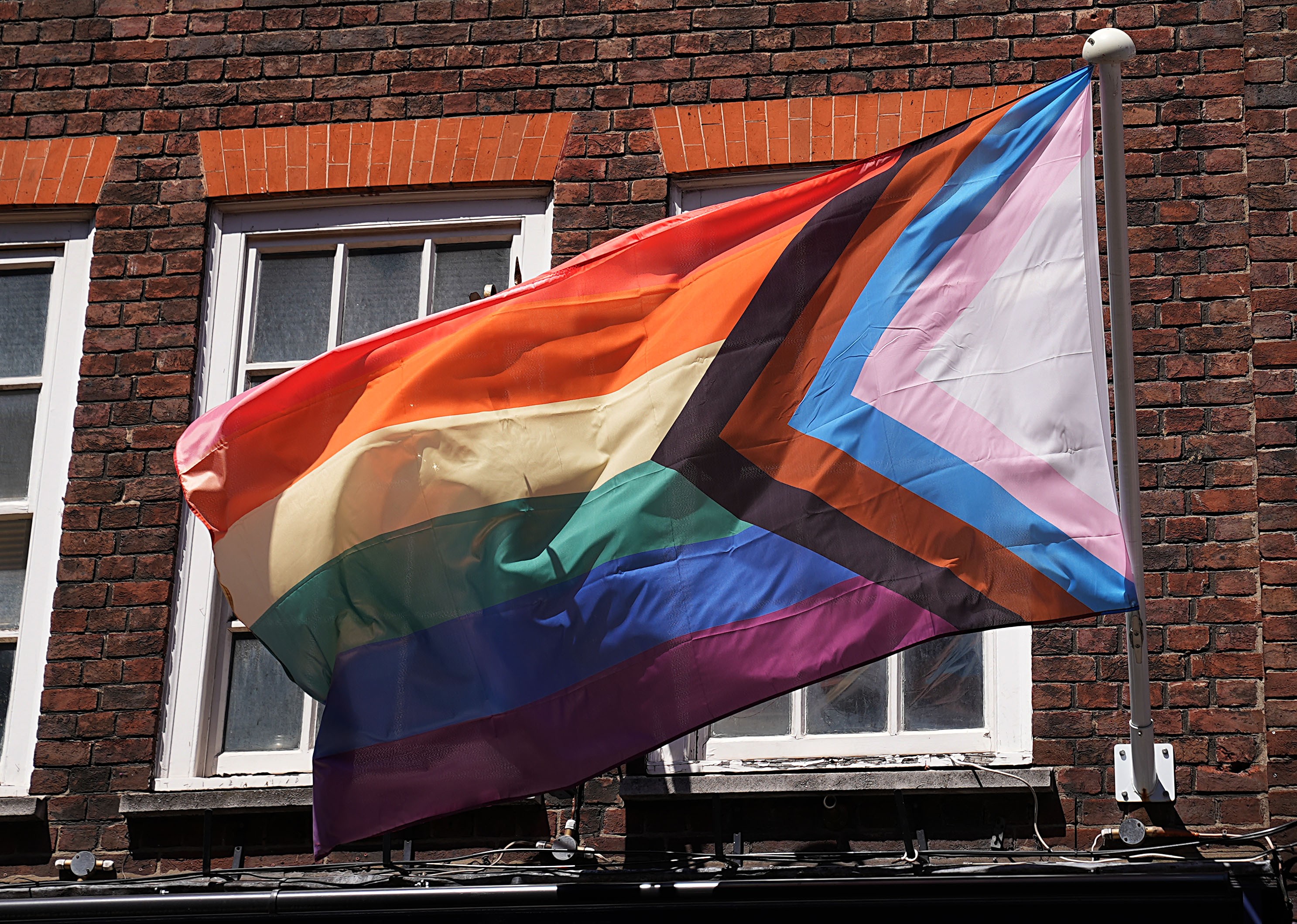 A bandeira do Orgulho na Parada de Londres, 2021 (Foto: Edward Smith/ Getty Images)