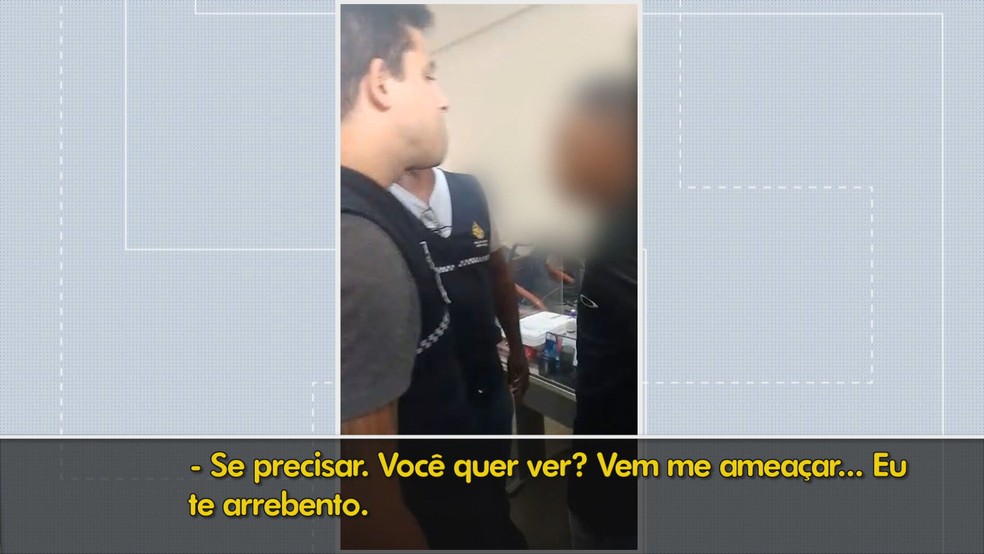 PM ameaça bater em estudante do Centro Educacional 01 da Estrutural, no DF — Foto: TV Globo/Reprodução