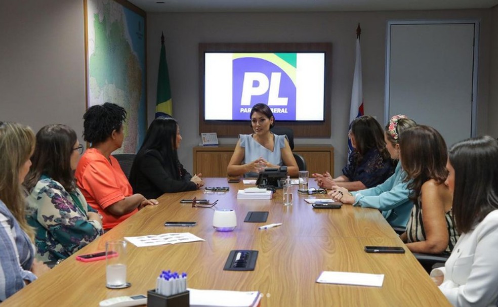 Michelle Bolsonaro assume a presidência nacional do PL Mulher — Foto: Reprodução/Redes sociais