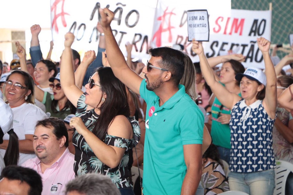 Protesto contra ação do MPT aconteceu em São José do Seridó, no RN (Foto: Divulgação/ Governo do RN)