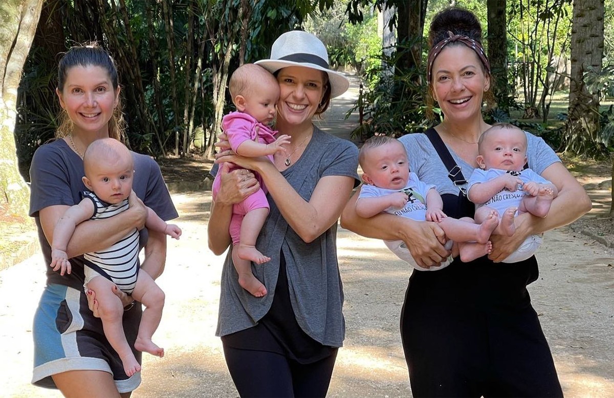 Priscila Assum, Georgiana Góes e Fabiula Nascimento com seus bebês (Foto: Reprodução/Instagram)