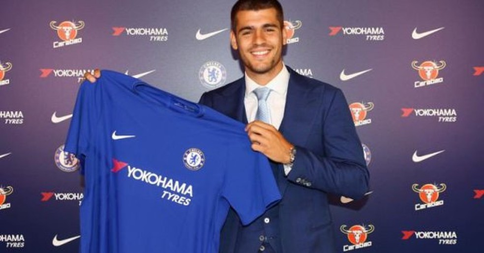 Novo camisa nove do Chelsea, Morata é a 19ª aposta de Abramovich para ser a referência na área (Foto: Divulgação)