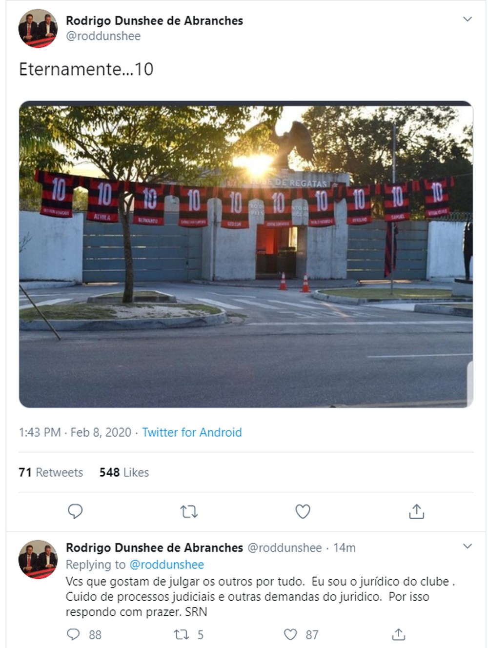 Atacado por comentários em rede social, vice do Flamengo apaga conta no Twitter