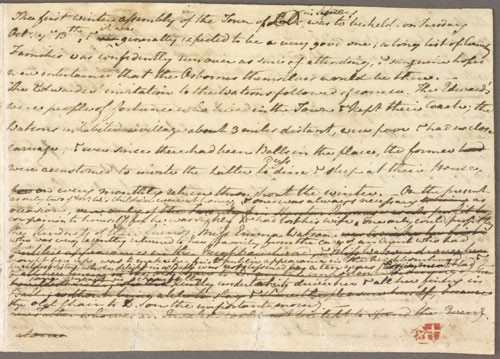 Trecho do manuscrito do romance incompleto Os Watsons, iniciado em 1803 (Foto: Edição Digital de Manuscritos de Ficção de Jane Austen)