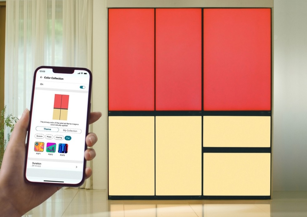 MoodUP, geladeira smart da LG que toca música e se ilumina conforme o ritmo — Foto: Divulgação/LG