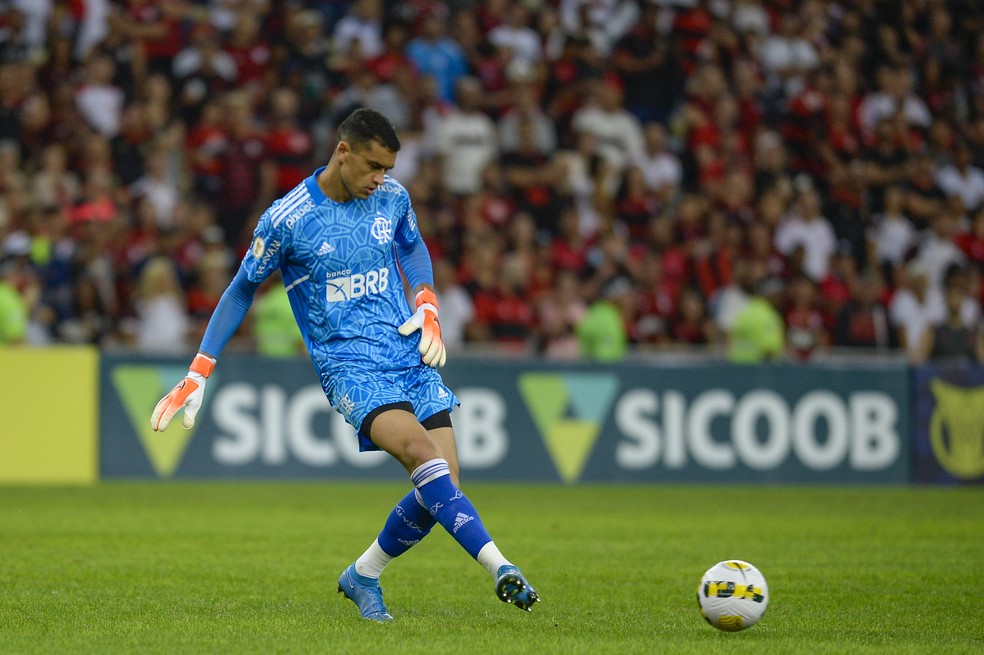 Santos em ação pelo Flamengo na vitória contra o América-MG — Foto: Marcelo Cortes/Flamengo