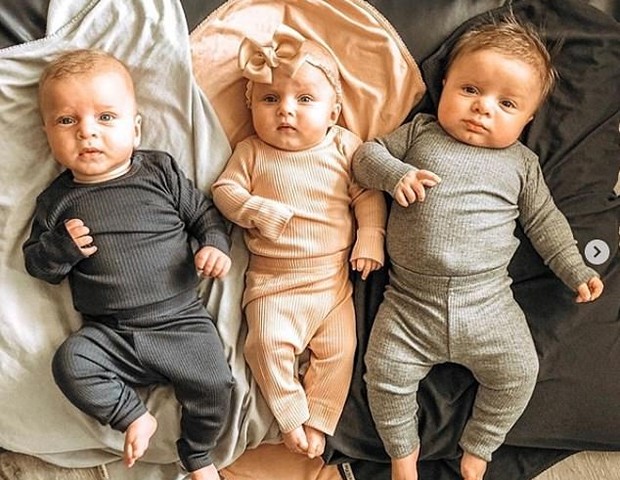 Trigêmeos: Filip, Amelia e Henrik (Foto: Reprodução Instagram)
