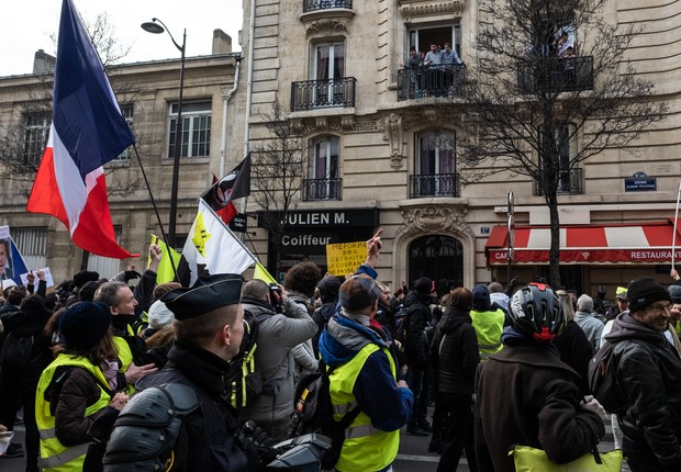 Protestos contra a reforma da previdência na França (Foto: Getty Images)