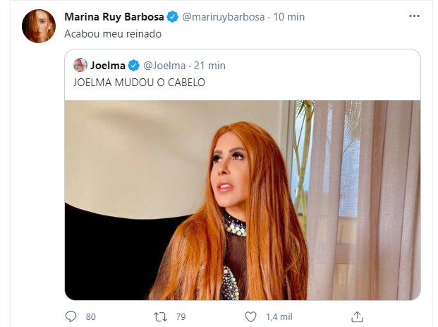 O comentário de Marina Ruy Barbosa (Foto: Reprodução Twitter)