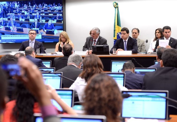 Conselho de Ética acompanha leitura do parecer do relator (Foto: Antonio Cruz/Agência Brasil)