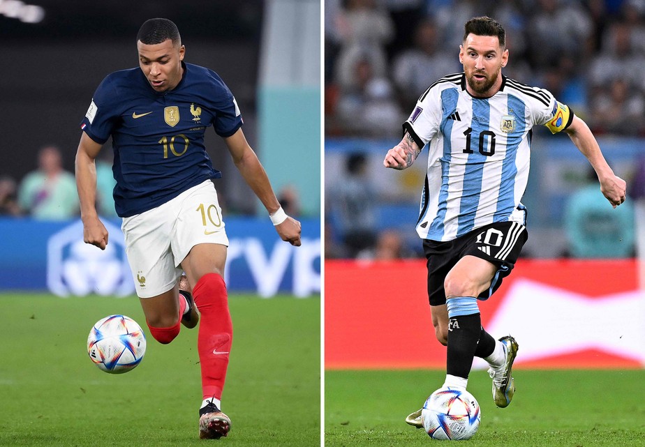 Mbappé e Messi: as principais armas das seleções da França e da Argentina na final