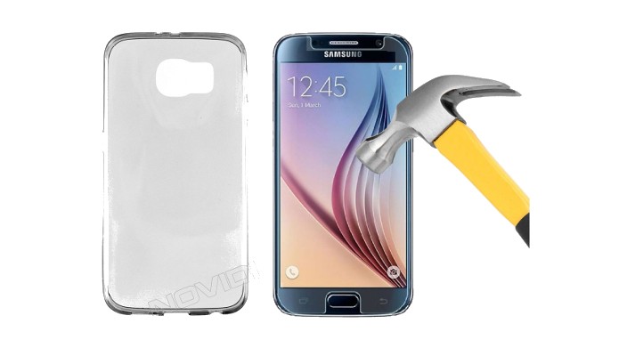 Kit com capa transparete e película de tela para Galaxy S6 (Foto: Divulgação/Novidi)
