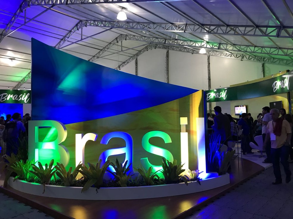 Estande do Brasil no Fórum Mundial da Água (Foto: Marília Marques/G1)
